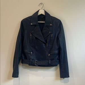Banana Republic Dark Blue Leather Jacket